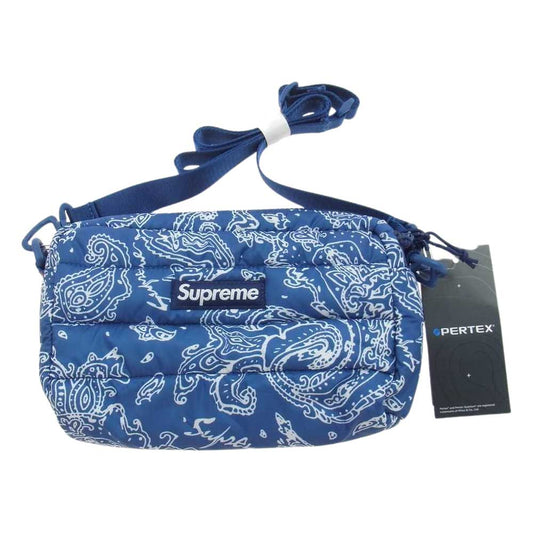Supreme シュプリーム 22AW Puffer Side Bag バンダナ ペイズリー ショルダー バッグ Blue Paisleｙ ブルー系【新古品】【未使用】【中古】