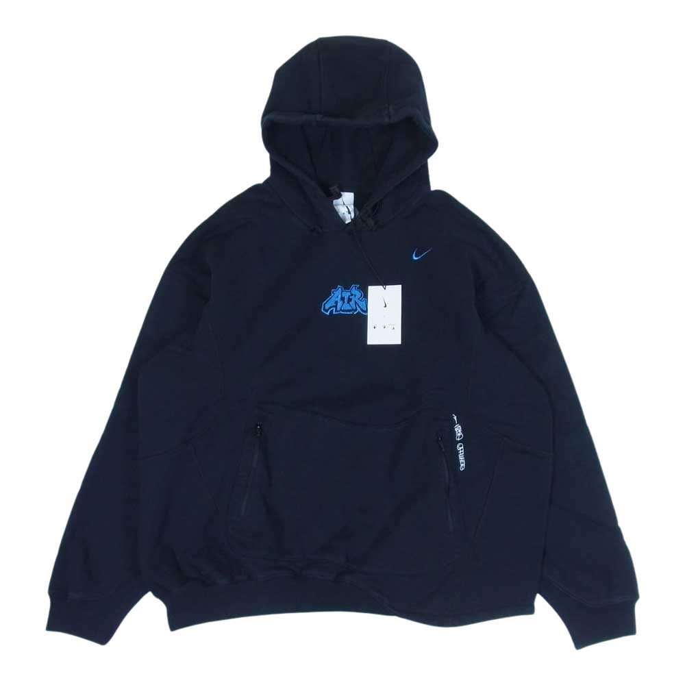 OFF-WHITE オフホワイト DN1760-010 NIKE AS M NRG OFF-WHITE FLC HOODIE BLACK 22HO-S ナイキ フーディ スウェット パーカー ダークネイビー系 XL【極上美品】【中古】