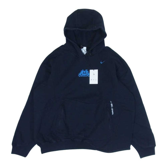 OFF-WHITE オフホワイト DN1760-010 NIKE AS M NRG OFF-WHITE FLC HOODIE BLACK 22HO-S ナイキ フーディ スウェット パーカー ダークネイビー系 XL【極上美品】【中古】