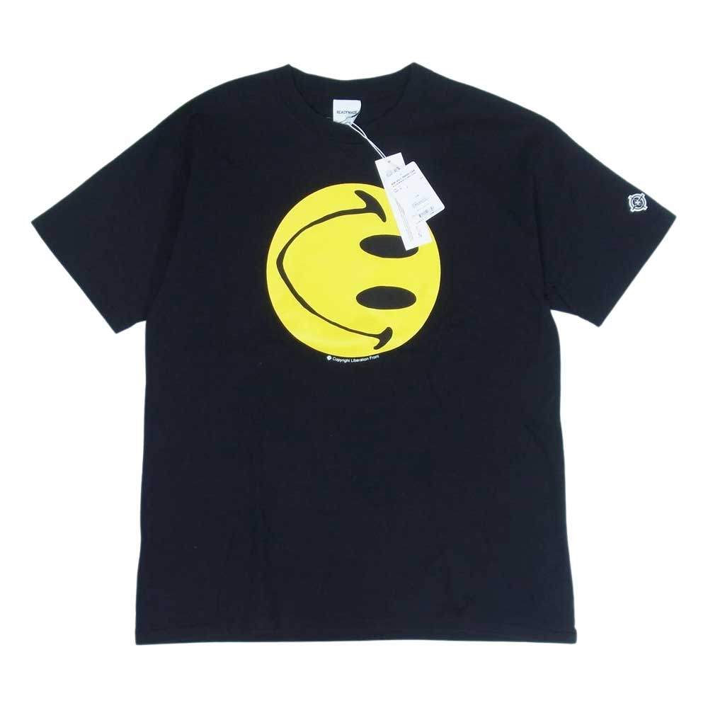 READY MADE レディメイド 22SS T-SHIRT SMILY CLF スマイル 半袖 Tシャツ ブラック系 XL【新古品】【未使用】【中古】