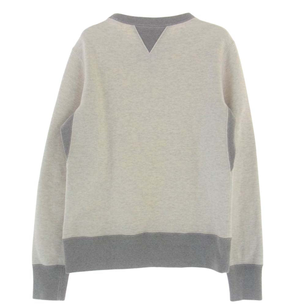 ループウィラー BEAMS＋別注 バイカラー 両Vガゼット クルーネック スウェット トレーナー ホワイト系 S【中古】