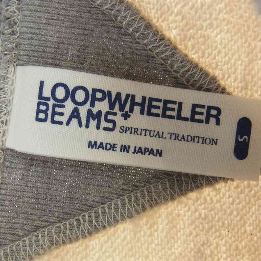 ループウィラー BEAMS＋別注 バイカラー 両Vガゼット クルーネック スウェット トレーナー ホワイト系 S【中古】