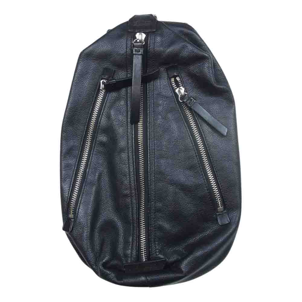 COACH コーチ E1282-70360 トン??プソン スリング パック レザー ボディバッグ ブラック系【中古】