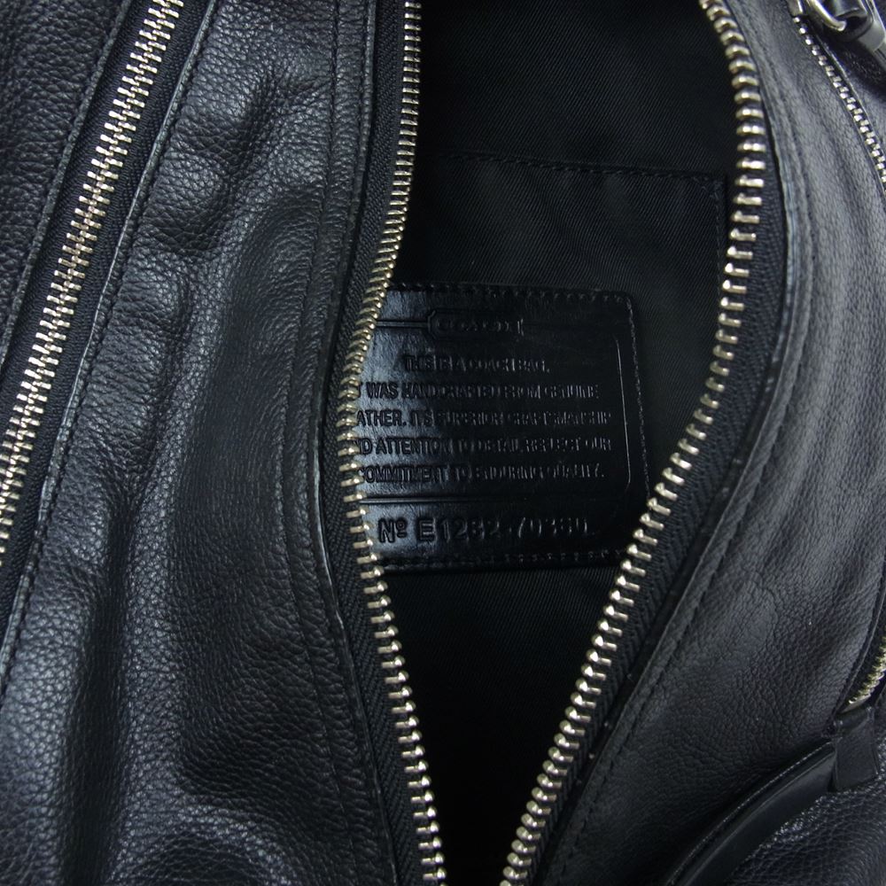 COACH コーチ E1282-70360 トン??プソン スリング パック レザー ボディバッグ ブラック系【中古】