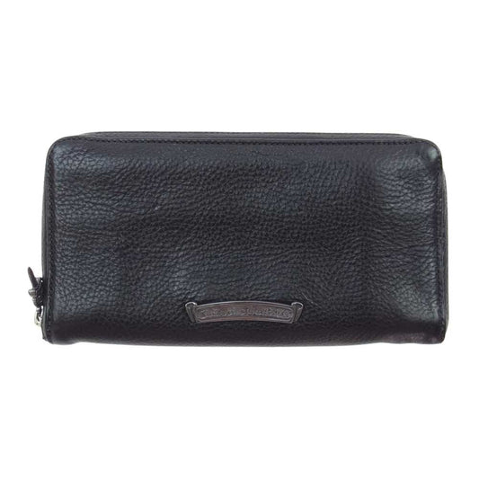 CHROME HEARTS クロムハーツ（原本有） REC F ZIP SCRL LABEL レックFジップ スクロールラベル ウォレット ブラック系【中古】