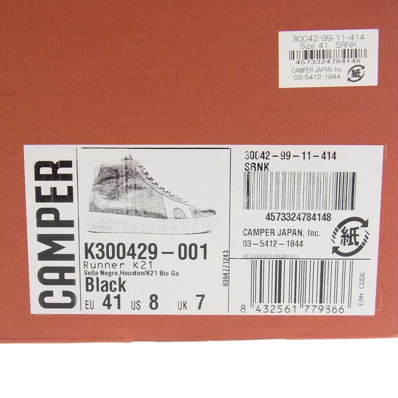 カンペール K300429-001 Runner K21 スニーカー ブラック系 26.5cm【極上美品】【中古】