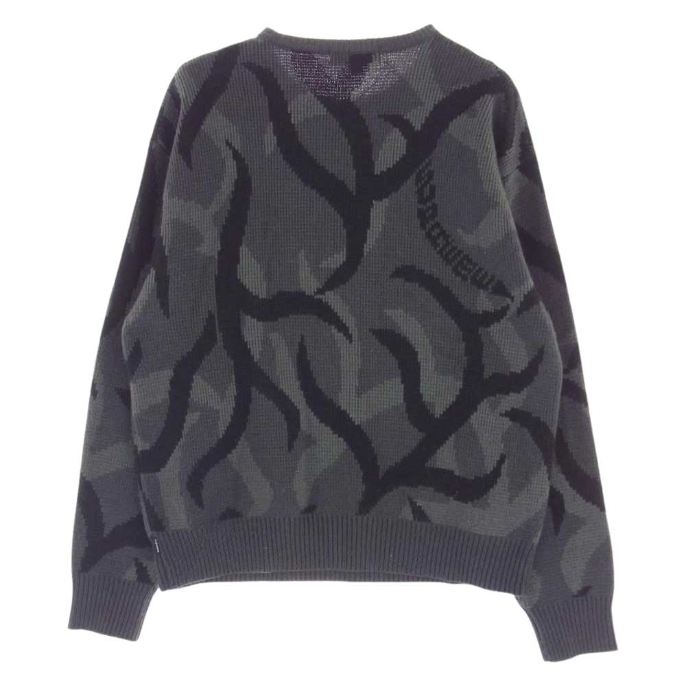 Supreme シュプリーム 19AW Tribal Camo Sweater トライバル カモ セーター ニット グレー系 S【中古】