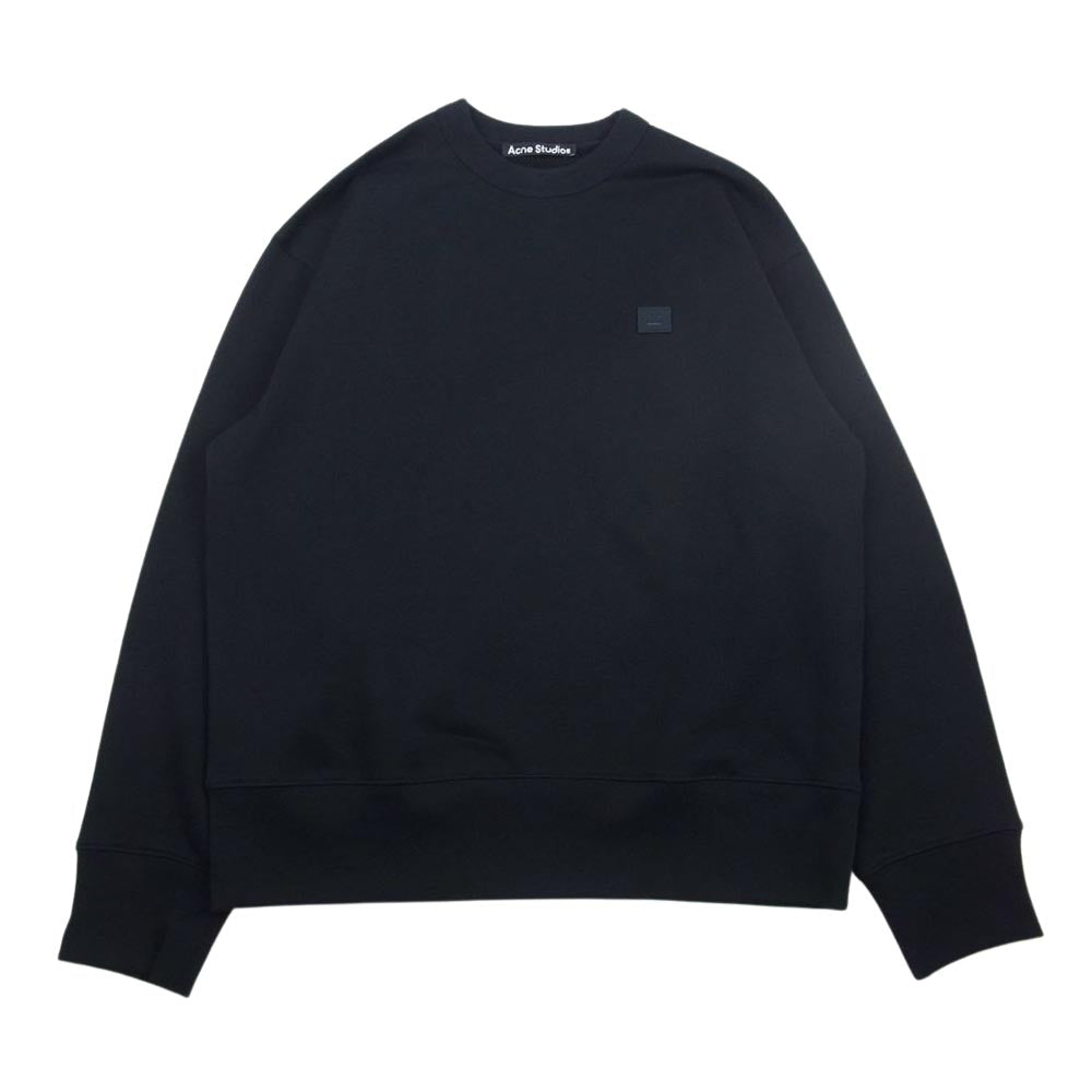 ACNE STUDIOS アクネストゥディオズ FA-UX-SWEA000077-CI0072 フェイスパッチ クルーネック スウェットシャツ ブラック系 XXS【極上美品】【中古】