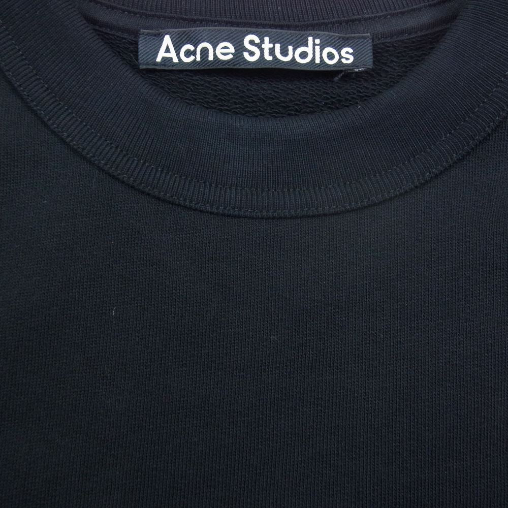 ACNE STUDIOS アクネストゥディオズ FA-UX-SWEA000077-CI0072 フェイスパッチ クルーネック スウェットシャツ ブラック系 XXS【極上美品】【中古】