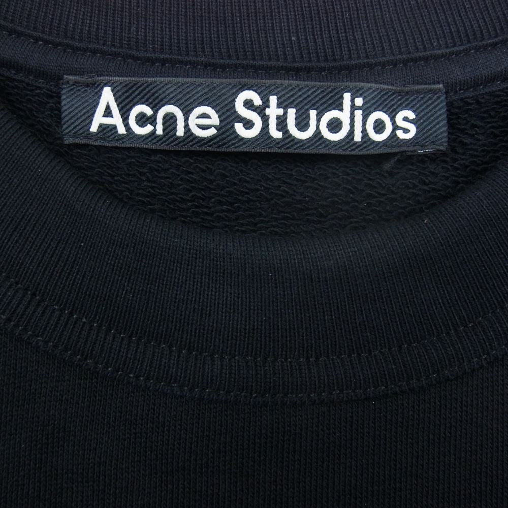 ACNE STUDIOS アクネストゥディオズ FA-UX-SWEA000077-CI0072 フェイスパッチ クルーネック スウェットシャツ ブラック系 XXS【極上美品】【中古】