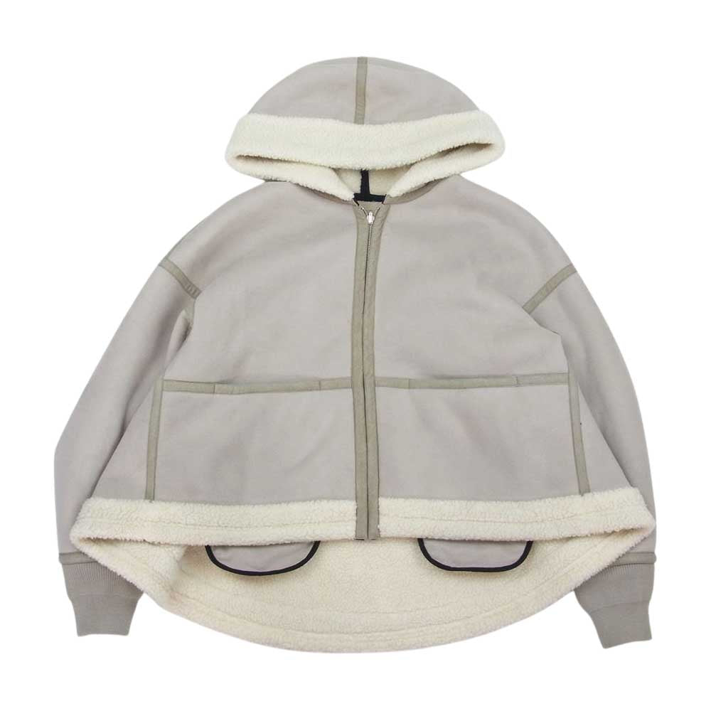 ナゴンスタンス 19AW 470CA830-6940 リバーシブル ボア フリース ジャケット ホワイト系 グレー系 38【中古】