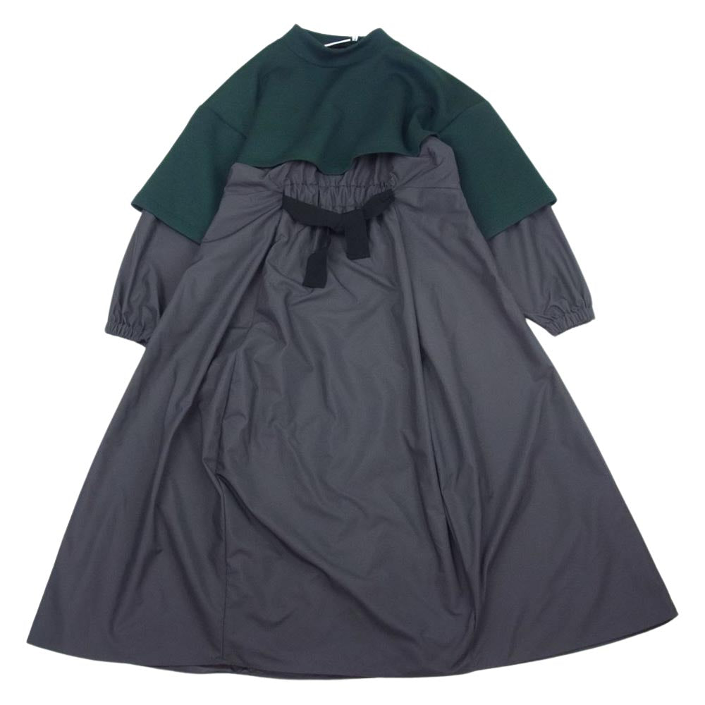 ナゴンスタンス 22AW 470FA483-0790 combination dress コンビネーション ドレス ワンピース グリーン系 チャコール系 M【極上美品】【中古】