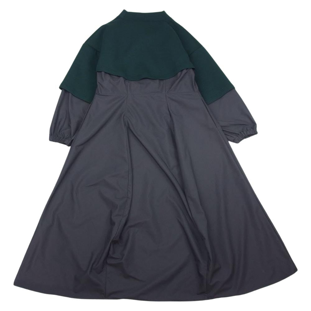 ナゴンスタンス 22AW 470FA483-0790 combination dress コンビネーション ドレス ワンピース グリーン系 チャコール系 M【極上美品】【中古】