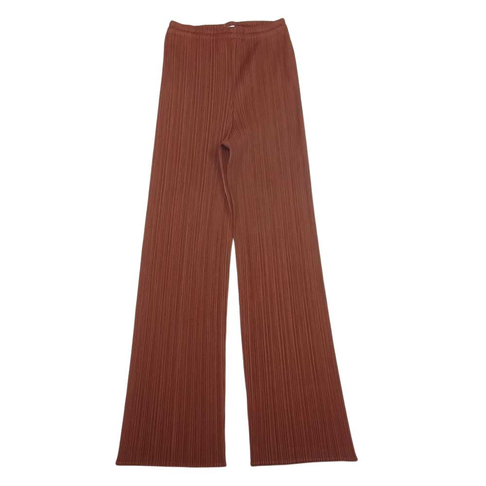 PLEATS PLEASE プリーツプリーズ イッセイミヤケ PP83-JF143 プリーツ加工 ストレート パンツ ブラウン ブラウン系 2【美品】【中古】