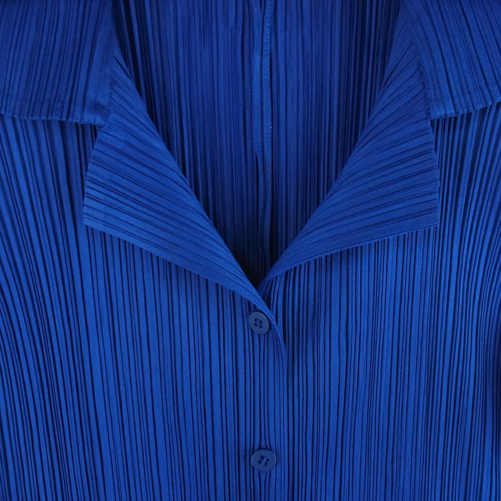 PLEATS PLEASE プリーツプリーズ イッセイミヤケ PP73-JK624 プリーツ加工 シャツ ブラウス 長袖 日本製 ブルー系 3【中古】