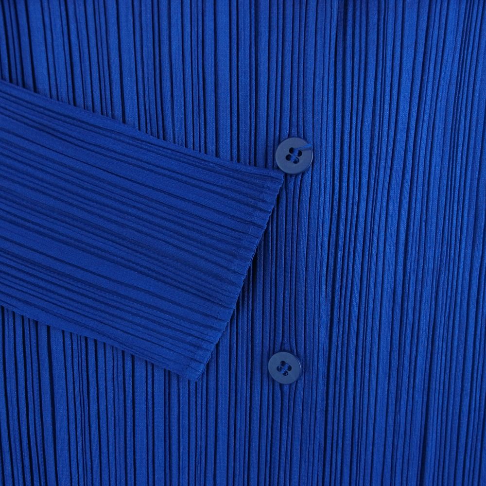 PLEATS PLEASE プリーツプリーズ イッセイミヤケ PP73-JK624 プリーツ加工 シャツ ブラウス 長袖 日本製 ブルー系 3【中古】