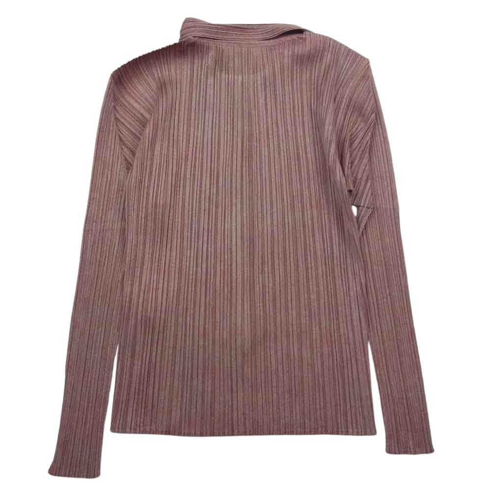 PLEATS PLEASE プリーツプリーズ イッセイミヤケ PP89-JK724 プリーツ加工 メランジ 転写 プリント シャツ ブラウス  ベージュ系 3【美品】【中古】