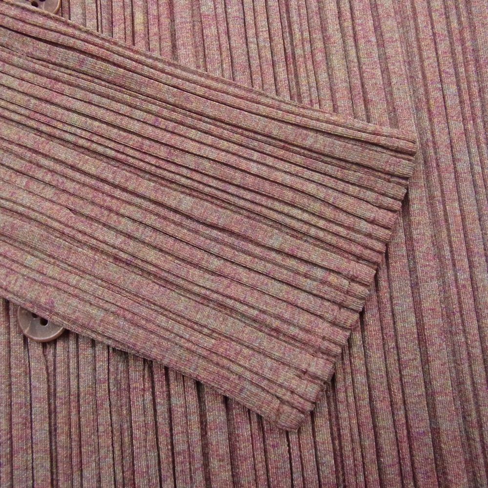 PLEATS PLEASE プリーツプリーズ イッセイミヤケ PP89-JK724 プリーツ加工 メランジ 転写 プリント シャツ ブラウス  ベージュ系 3【美品】【中古】