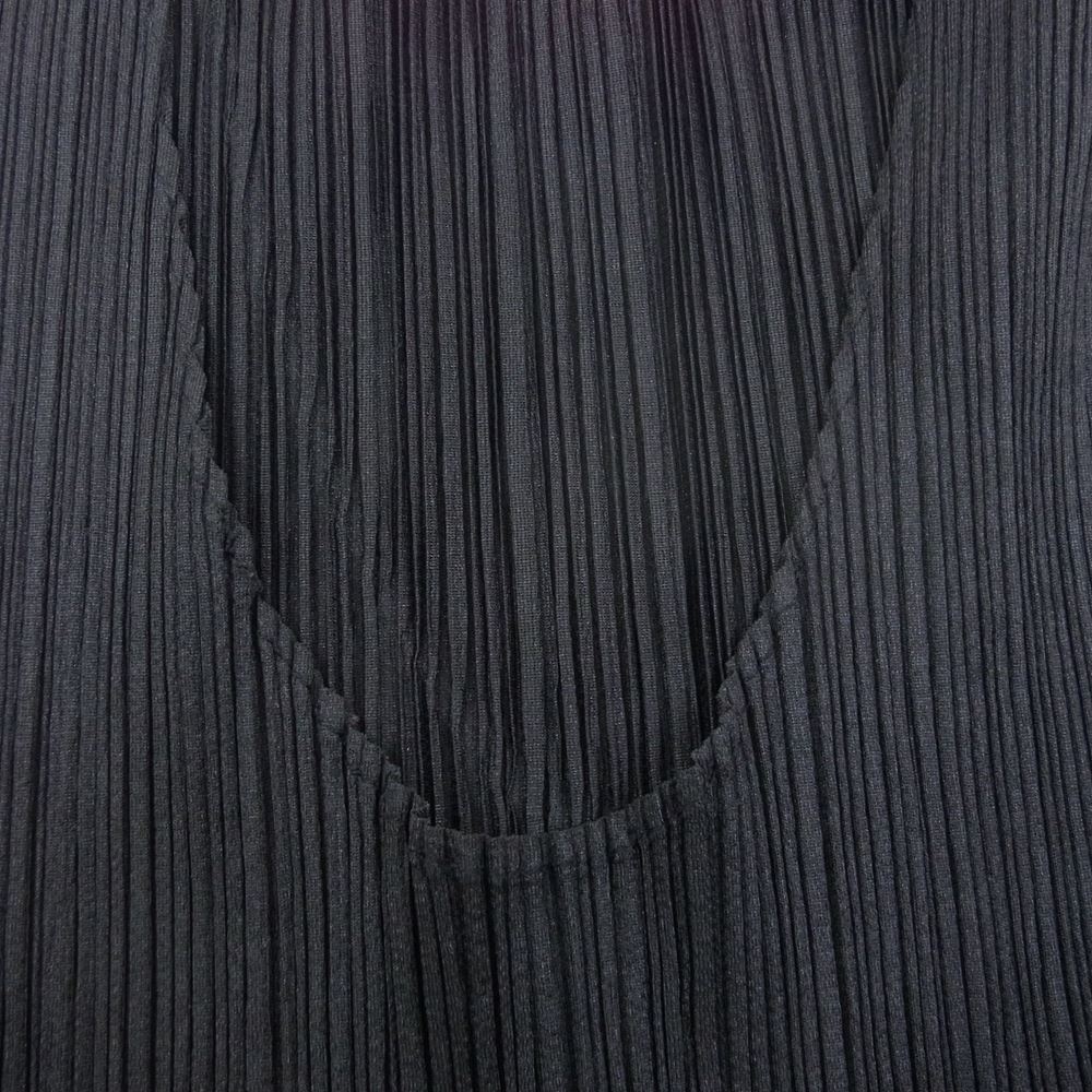 PLEATS PLEASE プリーツプリーズ イッセイミヤケ PP04-JH616 プリーツ加工 ノースリーブ スリット ロングワンピース ブラック  ブラック系 2【美品】【中古】