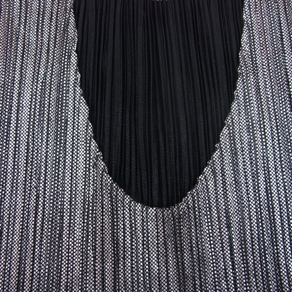 PLEATS PLEASE プリーツプリーズ イッセイミヤケ PP78JH419 プリーツ加工 ノースリーブ シルバー 箔 ワンピース  シルバー系 3【美品】【中古】