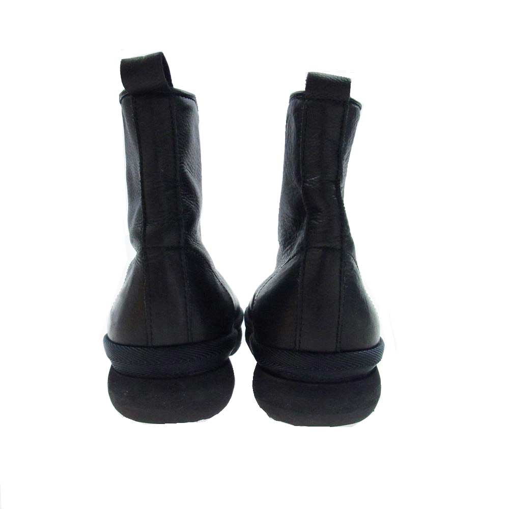 オールモストブラック LEATHER SKIN BOOTS センタージップ フロントジップ カウレザー ブーツ ブラック系 27【中古】
