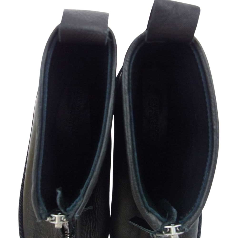 オールモストブラック LEATHER SKIN BOOTS センタージップ フロントジップ カウレザー ブーツ ブラック系 27【中古】