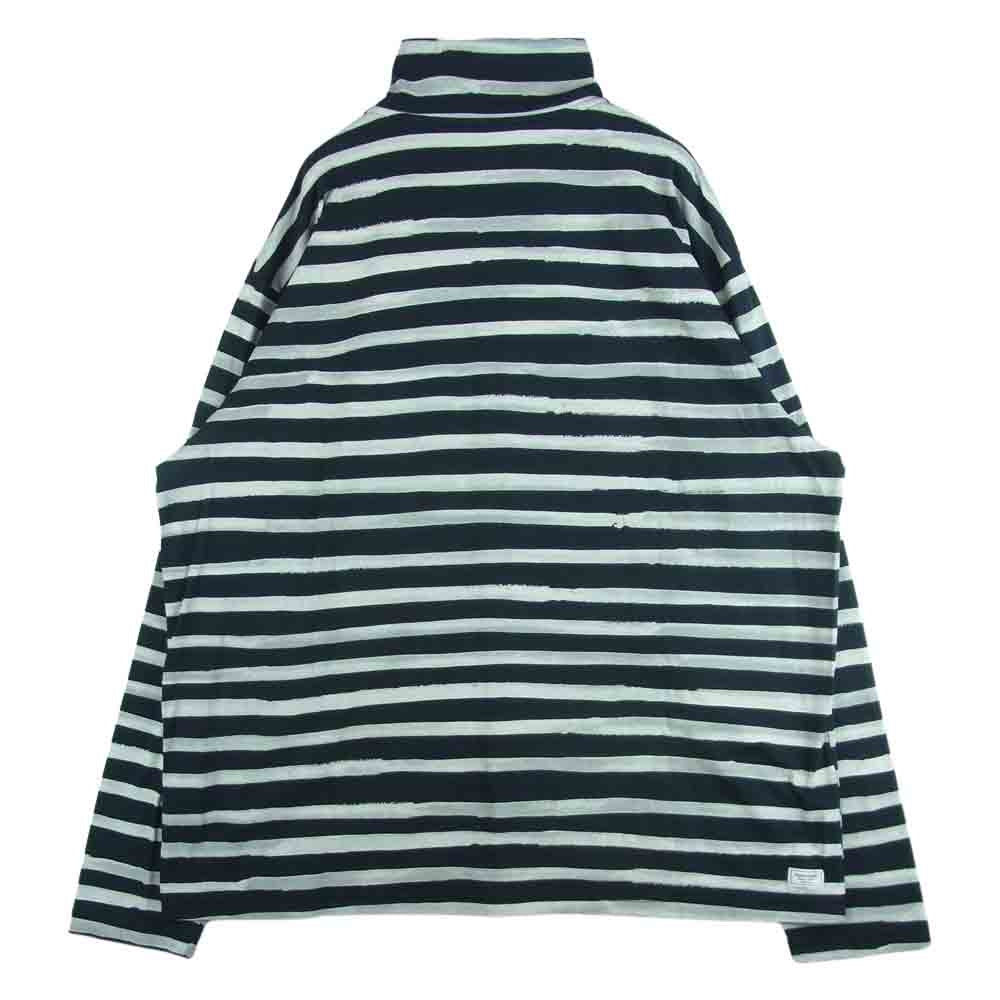 PORTER CLASSIC ポータークラシック ARTIST BORDER ZIP UP SHIRT アーティスト ボーダー ジップアップ シャツ ジャケット ブラック系 グレー系 XXL【中古】