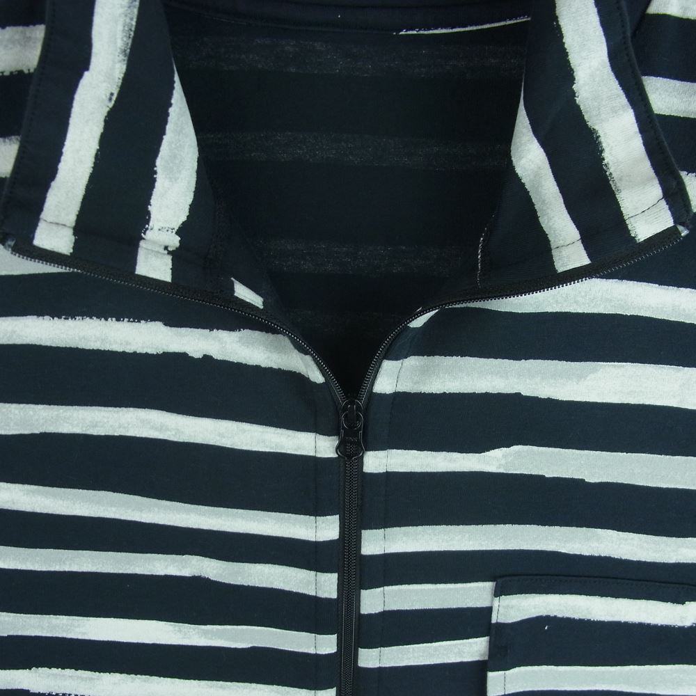 PORTER CLASSIC ポータークラシック ARTIST BORDER ZIP UP SHIRT アーティスト ボーダー ジップアップ シャツ ジャケット ブラック系 グレー系 XXL【中古】
