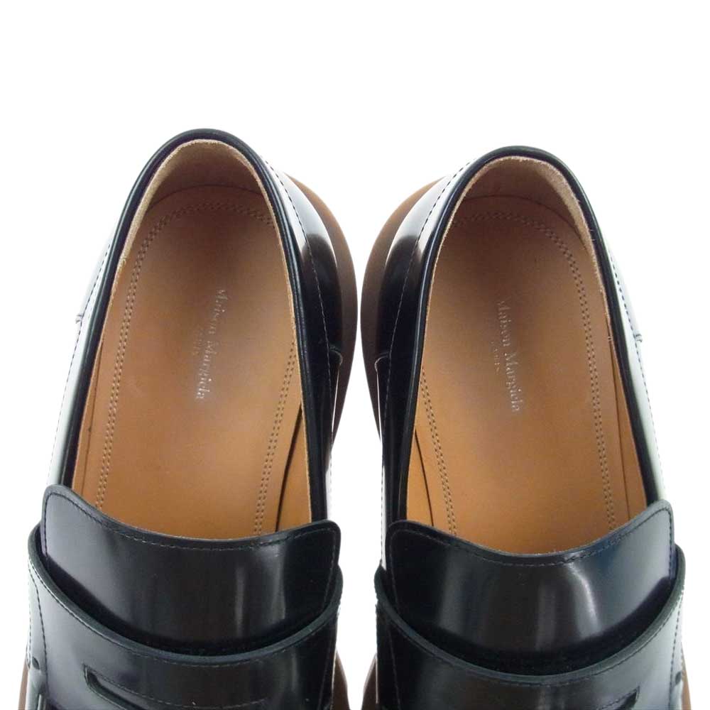 MAISON MARGIELA メゾンマルジェラ レザー ペニー ローファー モカシン ブラック系 43【中古】