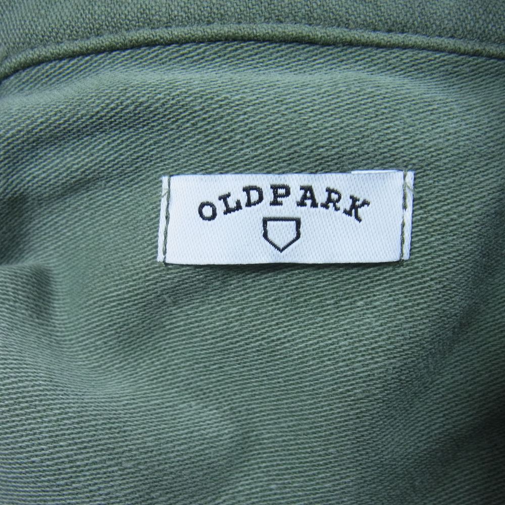 オールドパーク Oversized Riders Shirt Miltary 再構築 ミリタリー オーバーサイズ ライダース シャツ ジャケット カーキ系 L【中古】