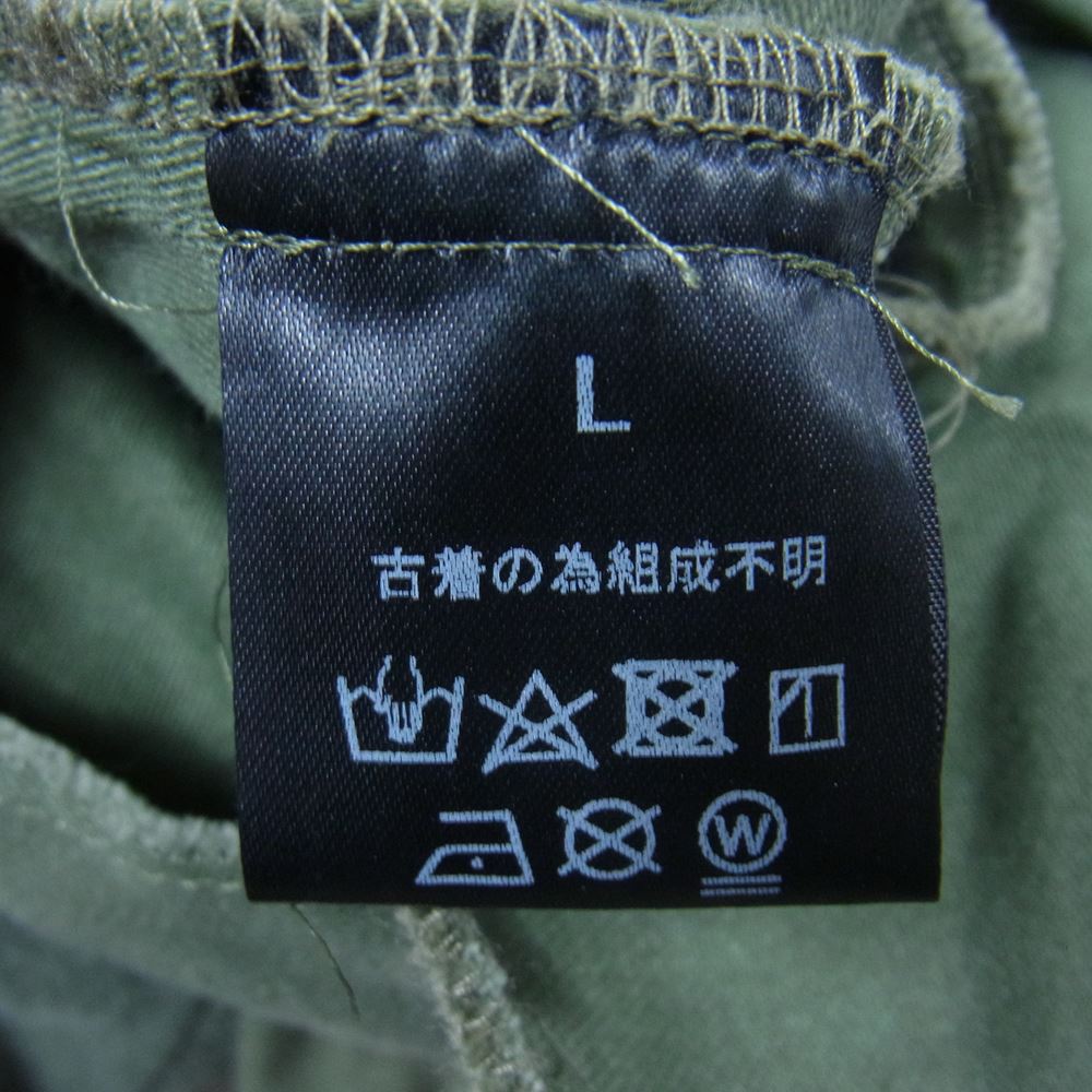 オールドパーク Oversized Riders Shirt Miltary 再構築 ミリタリー オーバーサイズ ライダース シャツ ジャケット カーキ系 L【中古】