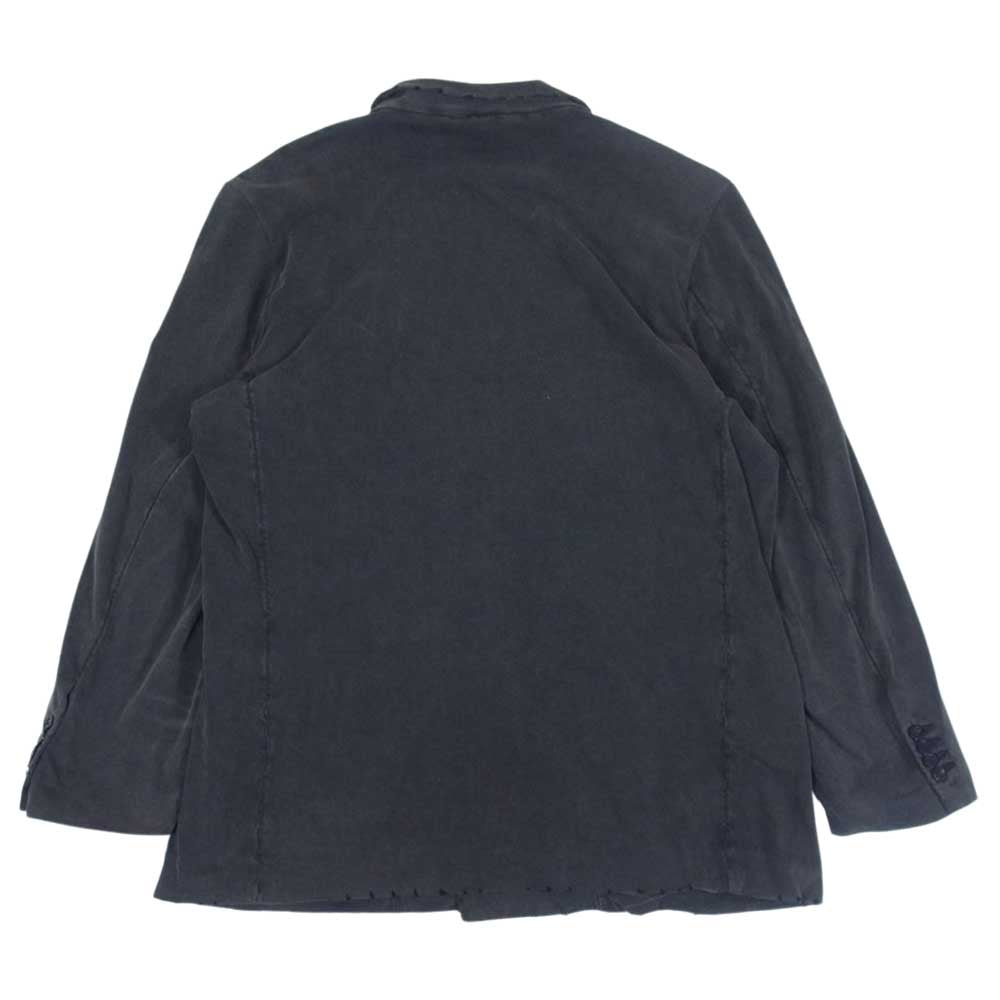 BALENCIAGA バレンシアガ 662390 SLIM WORN OUT ウォッシュアウト加工 ノッチドラペル ダブルブレスト ジャケット チャコール系 XXL【中古】