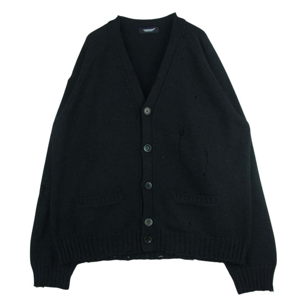 UNDERCOVER アンダーカバー 21SS UC1A4906 ダメージ加工 ボロ ニット カーディガン 日本製 ブラック系 5【中古】