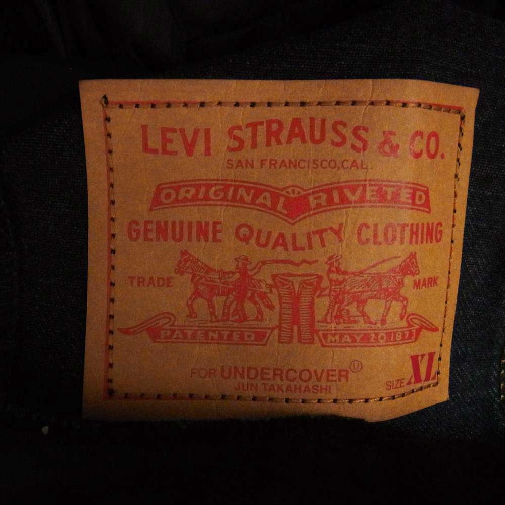 UNDERCOVER アンダーカバー A5223-0001 Levis Vintage Clothing リーバイス キルティングライナー レイヤード ハイブリッド ダウン トラッカー デニムジャケット ブラック系 XL【新古品】【未使用】【中古】