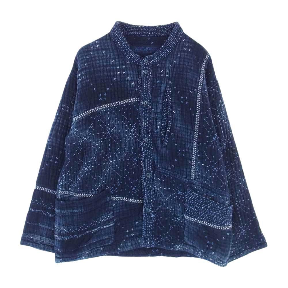 PORTER CLASSIC ポータークラシック 21AW PC-051-1703 KOGIN ART NO COLLAR JACKET こぎん アート ノーカラー ジャケット ネイビー系 3【中古】