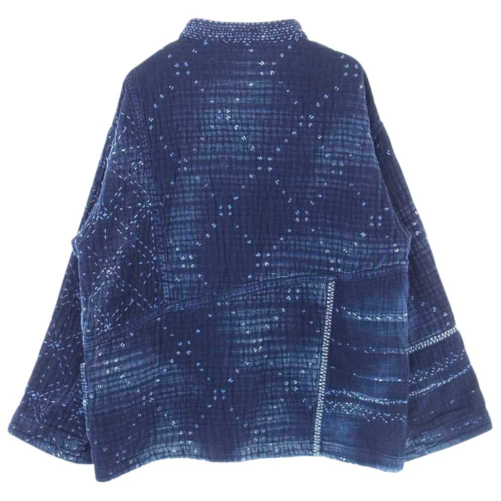 PORTER CLASSIC ポータークラシック 21AW PC-051-1703 KOGIN ART NO COLLAR JACKET こぎん アート ノーカラー ジャケット ネイビー系 3【中古】