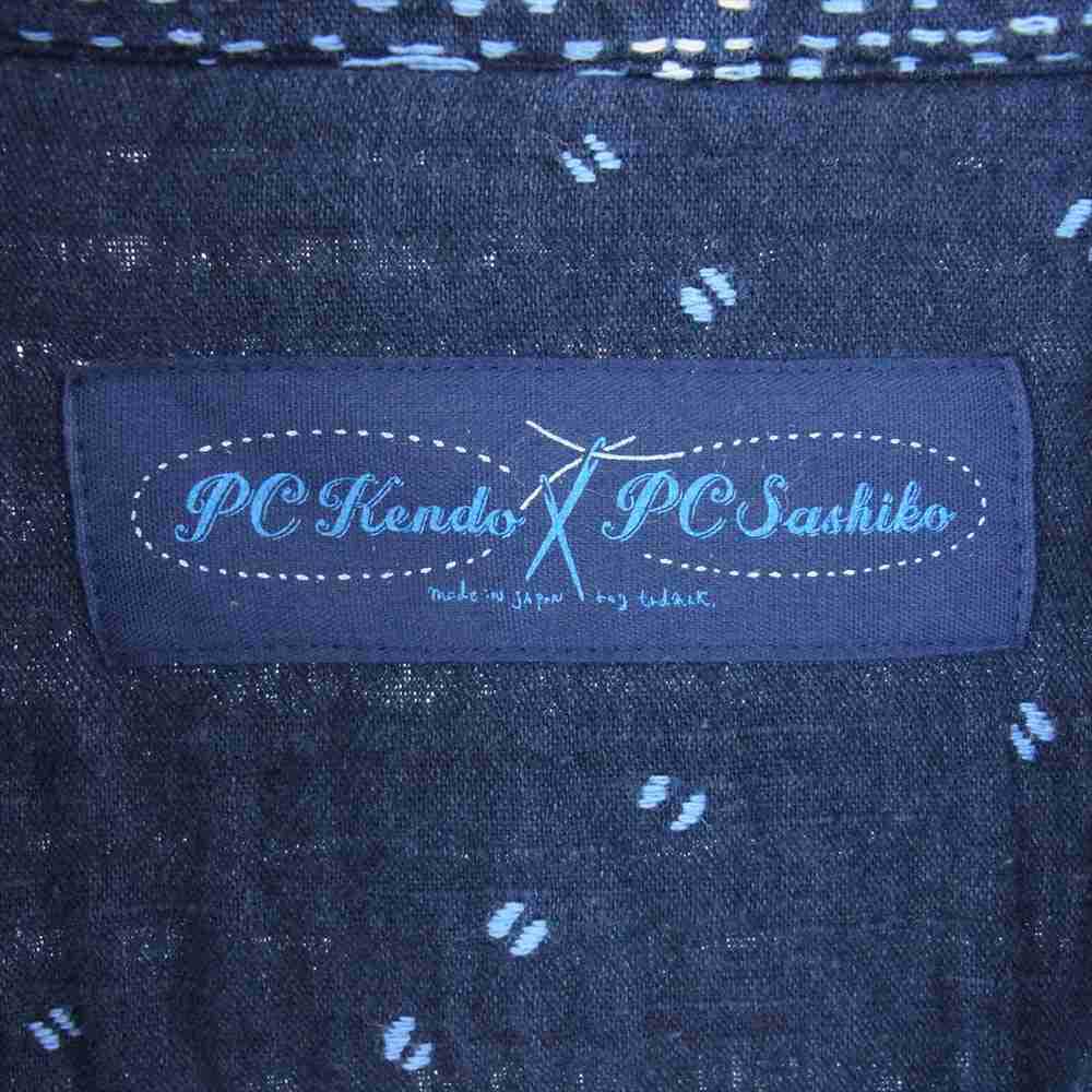 PORTER CLASSIC ポータークラシック 21AW PC-051-1703 KOGIN ART NO COLLAR JACKET こぎん アート ノーカラー ジャケット ネイビー系 3【中古】