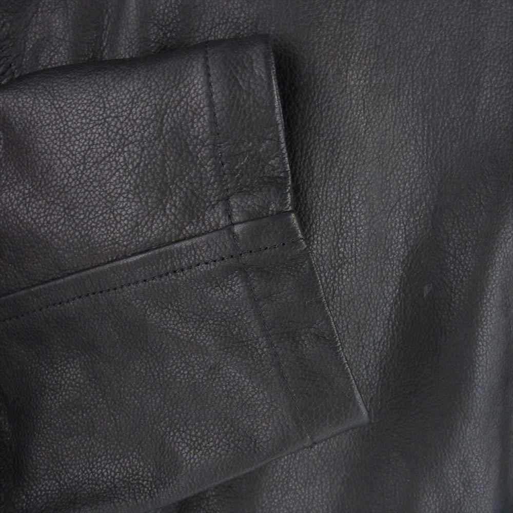 PORTER CLASSIC ポータークラシック 22AW PC-017-1963 LEATHER ZIP UP COAT カウレザー ベルテッド ジップアップ コート ブラック系 3【中古】