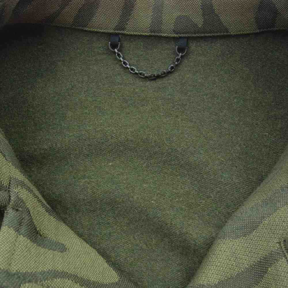 LOUIS VUITTON ルイ・ヴィトン 1AAUTF ルイヴィトンジャパンタグ LV レース ウール オーバー シャツ ジャケット モスグリーン系 50【美品】【中古】