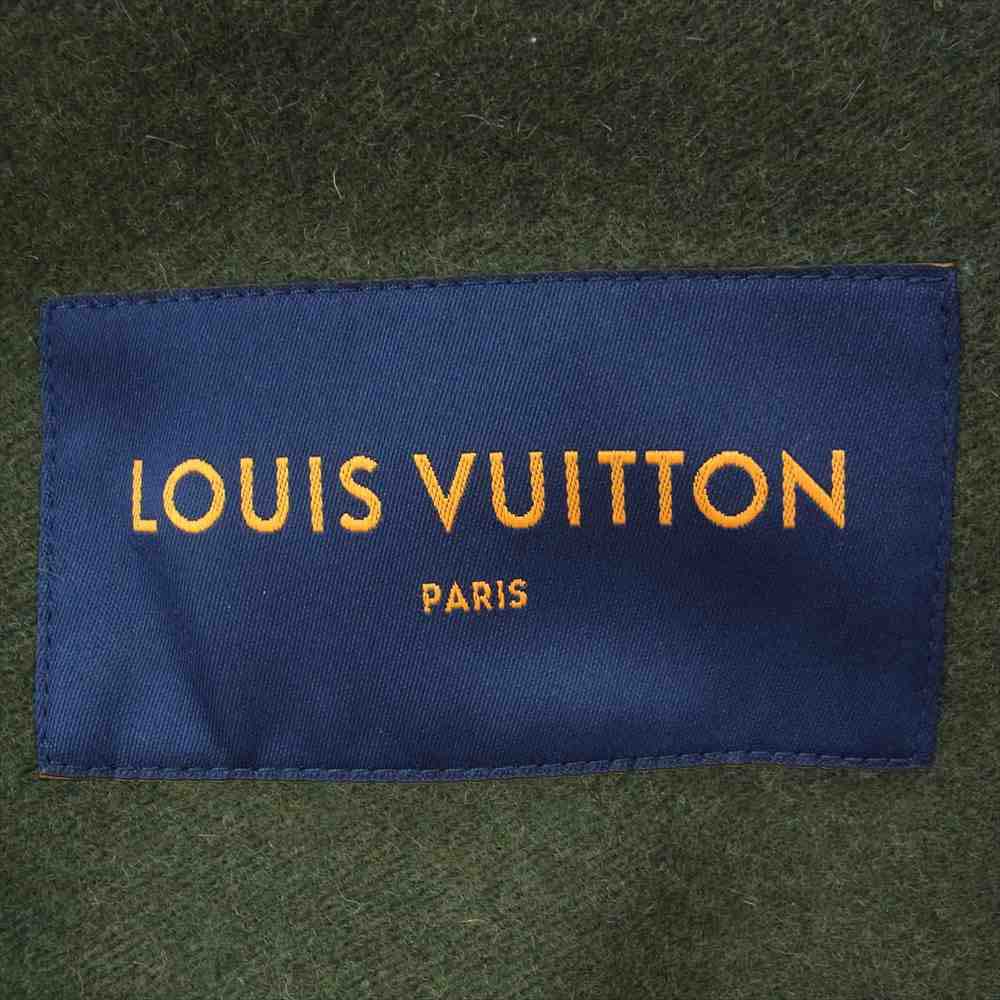 LOUIS VUITTON ルイ・ヴィトン 1AAUTF ルイヴィトンジャパンタグ LV レース ウール オーバー シャツ ジャケット モスグリーン系 50【美品】【中古】