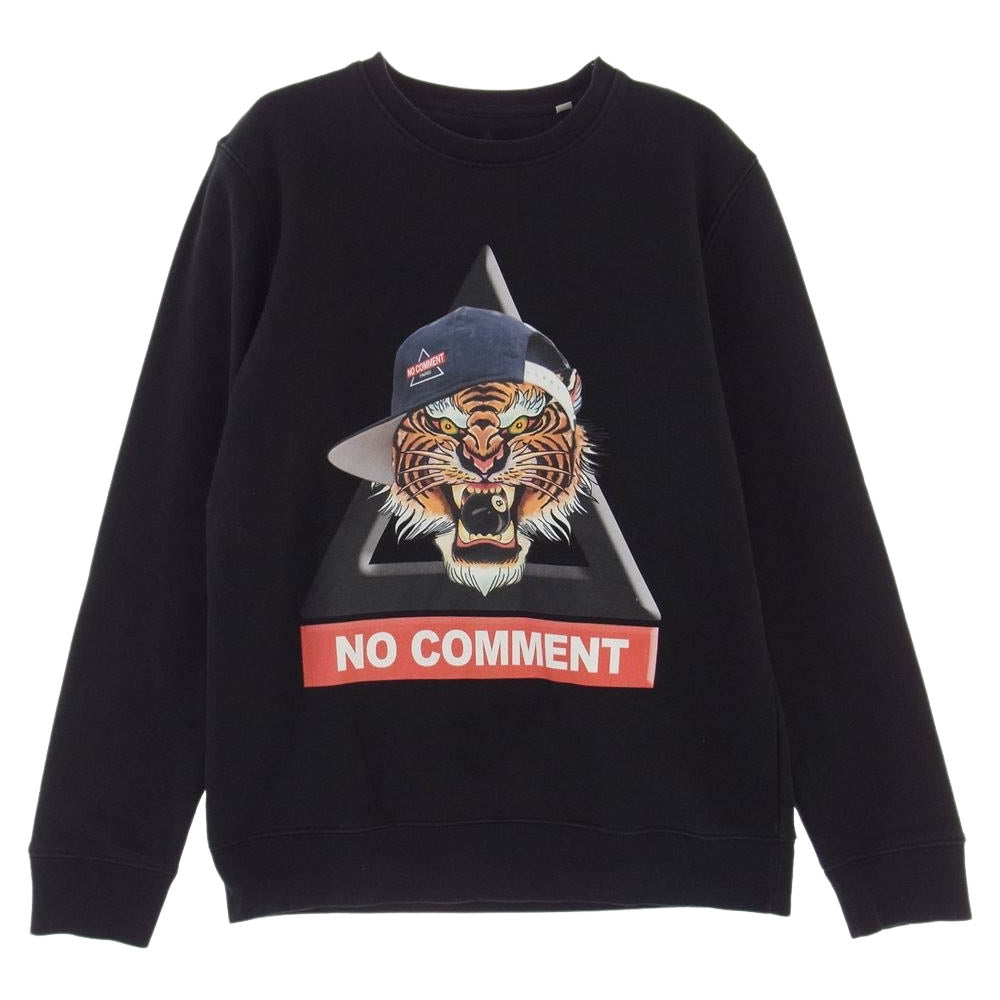 ノーコメント プリント スウェット トレーナー ブラック系 EU-M, US-S【中古】