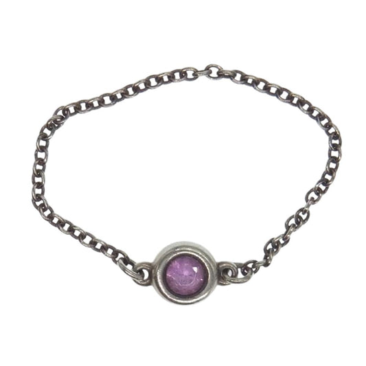 TIFFANY&Co. ティファニー ピンクサファイア バイザヤード リング  ピンク系 シルバー系 12号【中古】