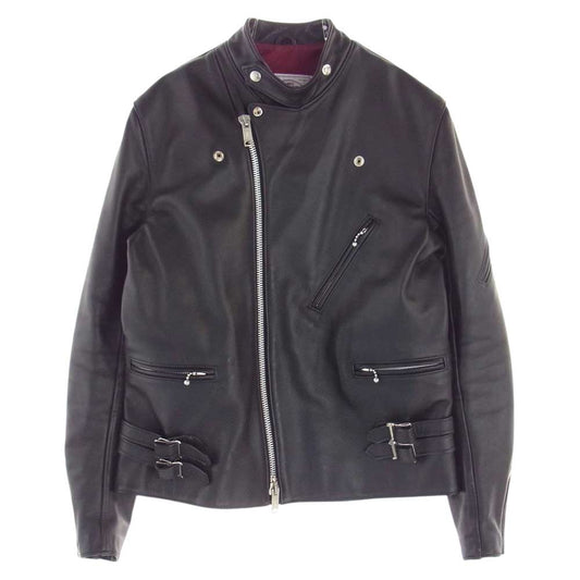 ジェームス グロース KANSAN JACKET カンサン カウハイド レザー ライダース ジャケット ブラック系 38【中古】