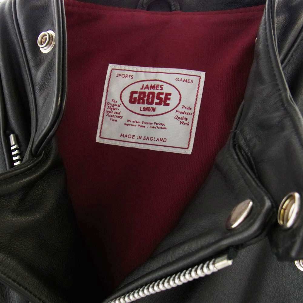 ジェームス グロース KANSAN JACKET カンサン カウハイド レザー ライダース ジャケット ブラック系 38【中古】