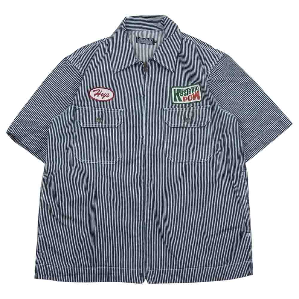 HYSTERIC GLAMOUR ヒステリックグラマー 02221AH11 HYSTERIC POW アップリケ エンジニアシャツ ブラック系 XL【中古】