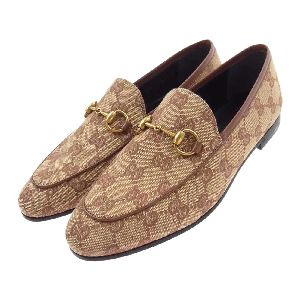 GUCCI グッチ 431467 ヨルダーン GGキャンバス ホースビット ローファー  ブラウン系 35【極上美品】【中古】