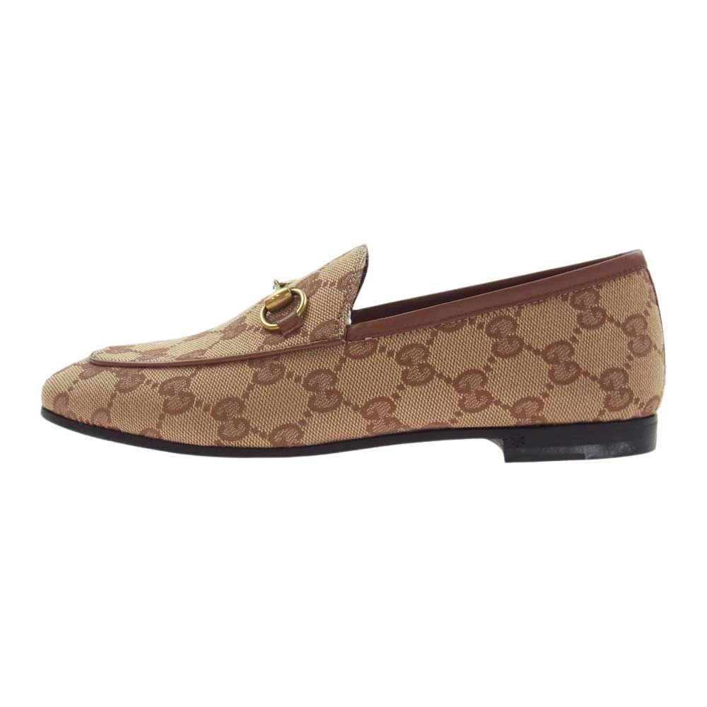 GUCCI グッチ 431467 ヨルダーン GGキャンバス ホースビット ローファー  ブラウン系 35【極上美品】【中古】