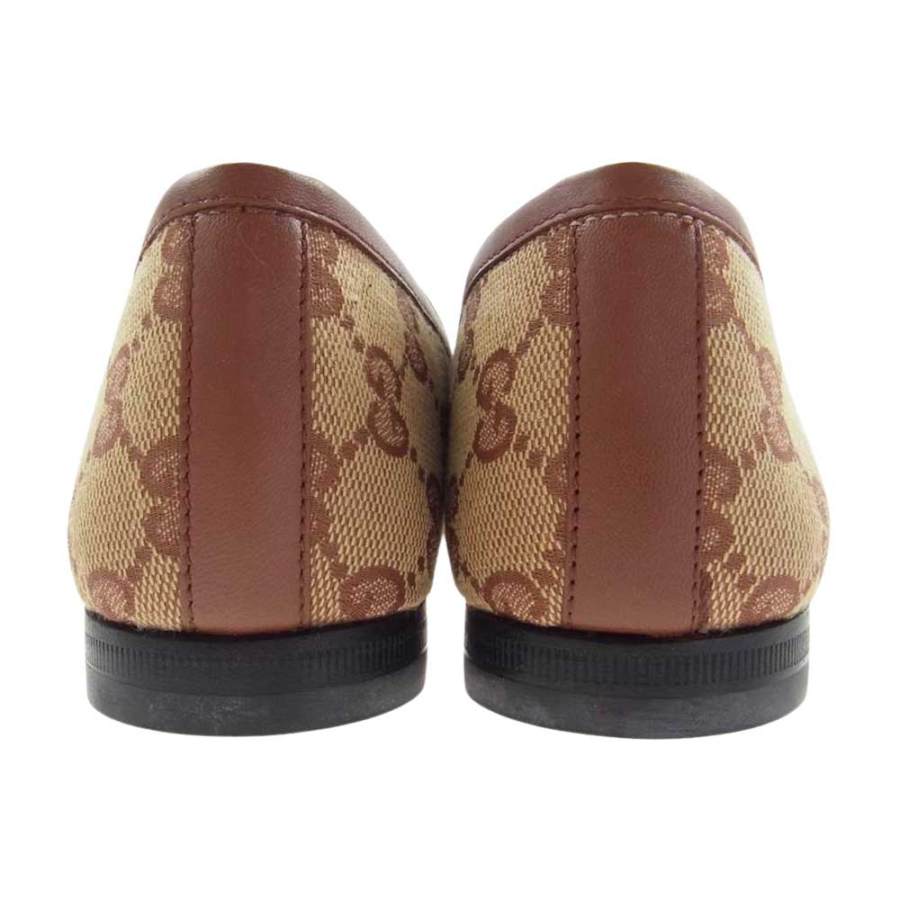 GUCCI グッチ 431467 ヨルダーン GGキャンバス ホースビット ローファー  ブラウン系 35【極上美品】【中古】
