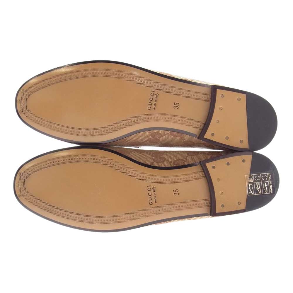 GUCCI グッチ 431467 ヨルダーン GGキャンバス ホースビット ローファー  ブラウン系 35【極上美品】【中古】