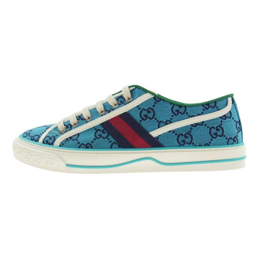 GUCCI グッチ 1977 TENNIS テニス GGキャンバス ローカット スニーカー ブルー系 8【新古品】【未使用】【中古】